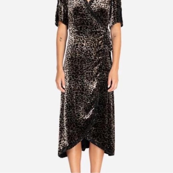 Johnny Was Leopard Velvet Midi Dress XL - Picture 3 of 15
